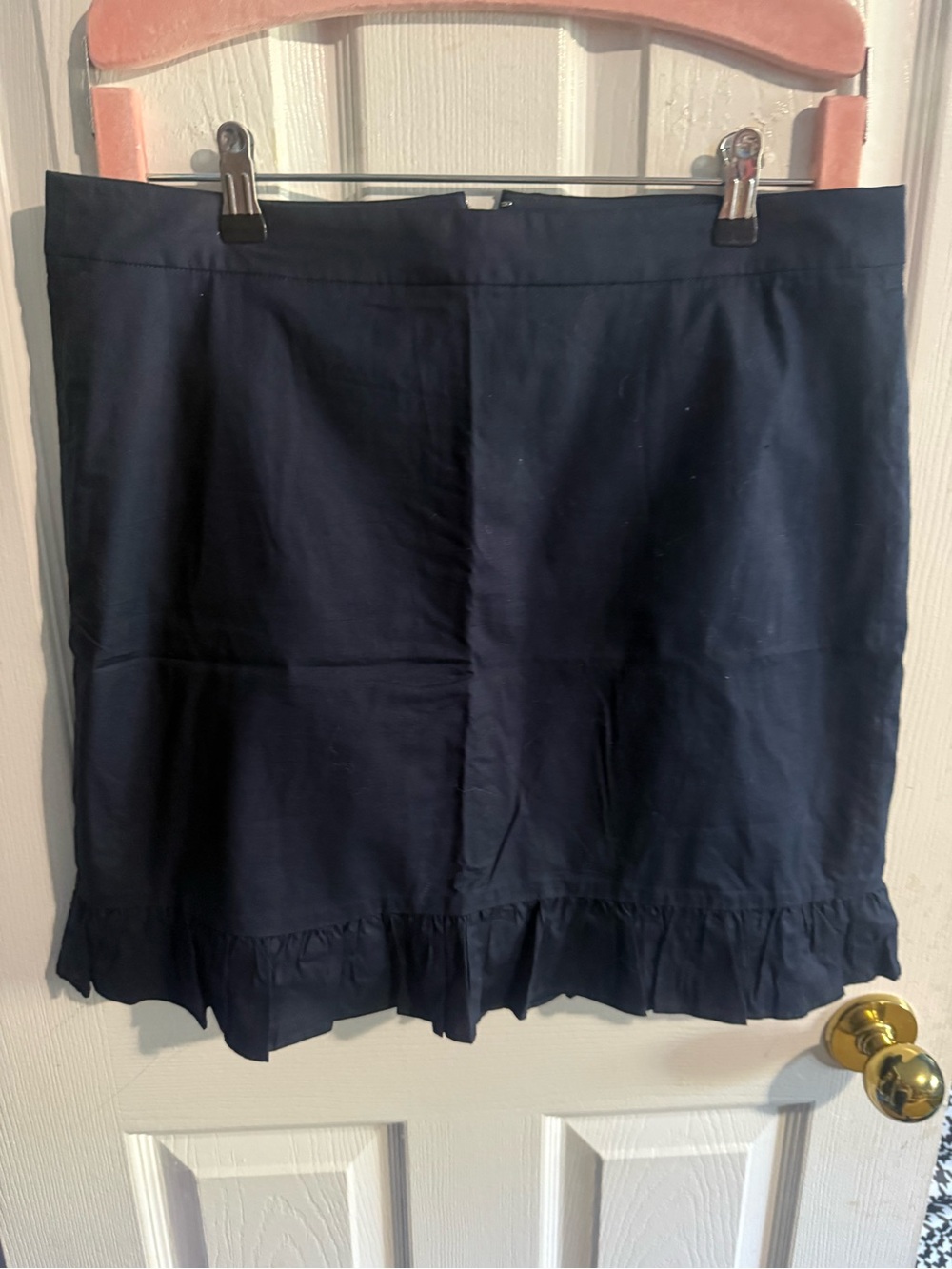 J. Crew Navy Skirt with Ruffle Hem